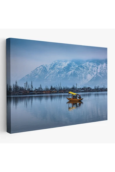 Trezon Hindistan Srinagar Dal Gölü Kış Manzara Tablosu-1244 ürün görseli 1
