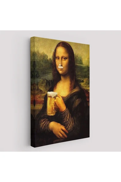 Trezon Bira İçme Mona Lisa Kanvas Tablo, Olağandışı Mona Lisa Kanvas Tablo-5219 ürün görseli 1