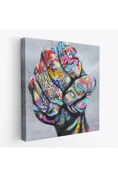 Trezon Sokak Graffiti Duvar Sanatı Kanvas Tablo, Banksy Renkli Graffiti Pop Art-5338 ürün görseli 1