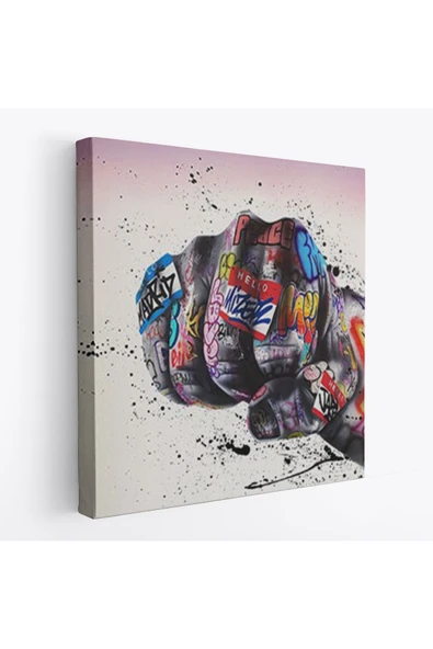 Trezon Sokak Graffiti Duvar Sanatı Kanvas Tablo, Banksy Renkli Graffiti Pop Art-5337 ürün görseli 1