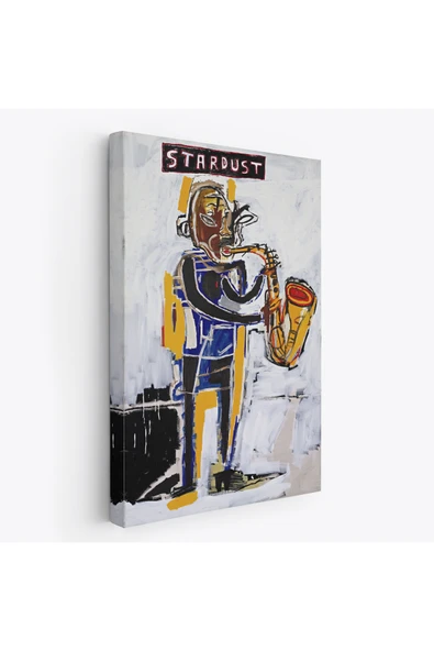 Trezon Jean Michel Stardust Saksafon Kanvas Tablo, Sokak sanatı, Pop Art-4963 ürün görseli 1