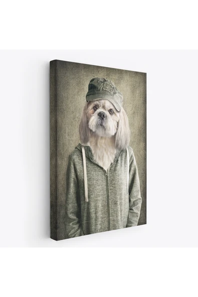 Trezon Köpek Kafalı İnsan Kanvas Tablo-4994 ürün görseli 1