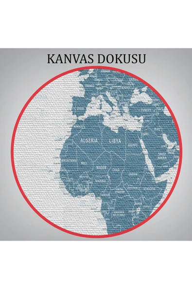 Trezon Dünya Haritası Dekoratif Kanvas Tablo 1109 - Resim 7