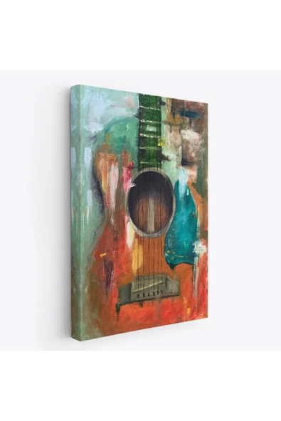Trezon Gitar Temalı Yağlıboya Görünüm Dekoratif Kanvas Duvar Tablosu, Sanat Evi Kanvas Tablo-4976 ürün görseli 1