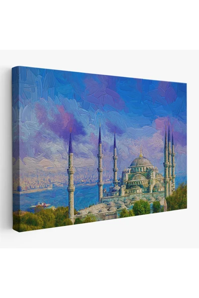 Trezon Sultan Ahmet Camii Yağlıboya Görünüm Kanvas Duvar Tablosu-3691 ürün görseli 1