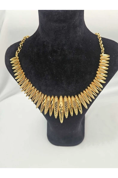 Symrna 24K ALTIN KAPLAMA KOLYE KÜPE SETİ ürün görseli 1