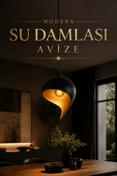 Trezon Modern Dekoratif Su Damlası Avize Beyaz LED Ampul Hediyeli ürün görseli 1