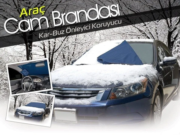 Araç Kar Buz Önleyici Büyük Boy Araç Ön Cam Brandası (150 cm x 70 cm) ürün görseli 1