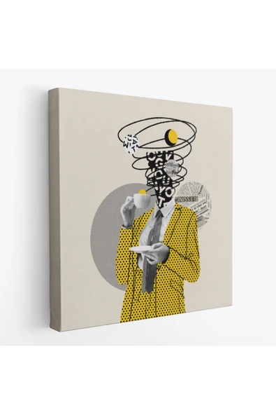 Trezon Kahve İçen Çizgi Roman Kahramanı Pop Art Tablo-5801 ürün görseli 1