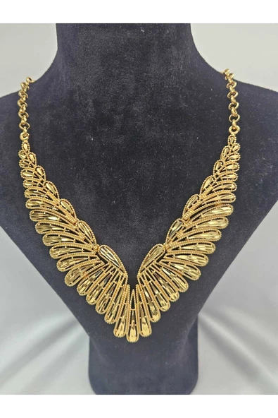 Symrna 24K ALTIN KAPLAMA KOLYE KÜPE SETİ ürün görseli 1
