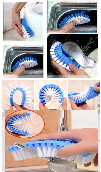 Bükülebilir  Esnek Kenar Köşe Lavabo Temizleme Fırçası Banyo Mutfak Fırçası ürün görseli 1