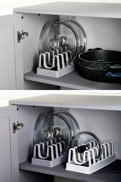6 Bölmeli Tencere Kapak Rafı - Tencere Kapak Organizeri ürün görseli 1