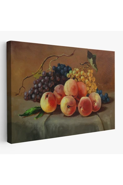 Trezon Masa Üstündaki Meyveler Yağlı Boya Görünümlü Tablo-1233 ürün görseli 1