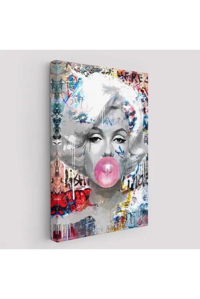Trezon Marilyn Monroe Graffiti Pop Art Duvar Tablosu-6471 ürün görseli 1