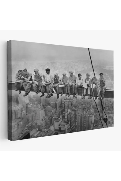 Trezon Bir Gökdelenin Tepesinde Öğle Yemeği New York Kanvas Tablo-5408 ürün görseli 1