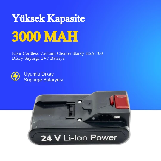 Fakir Cordless Vacuum Cleaner Starky HSA 700 Dikey Süpürge 3000 mAh 24V Batarya – Orjinal Uyumlu Uzun Ömürlü, Yüksek Performans Pil ürün görseli 1