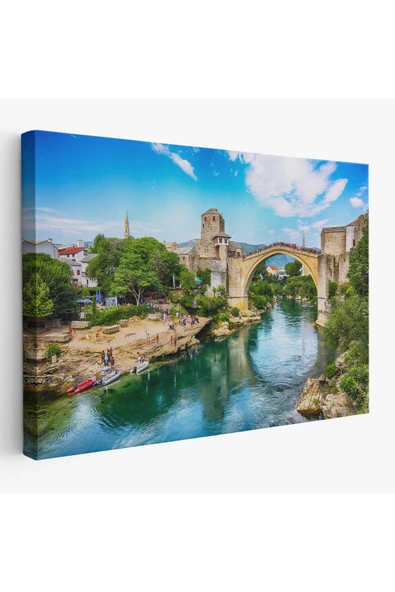 Trezon Mostar Köprüsü Kanvas Duvar Tablosu-1115 ürün görseli 1