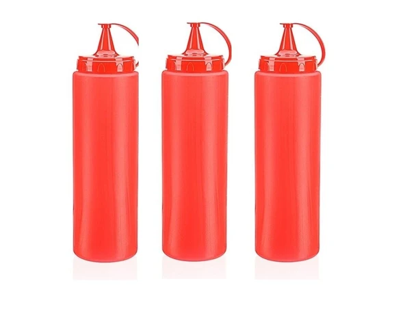 Ketçap Şişesi - 1000ML Dev Boy Kırmızı 3 Adet ürün görseli 1