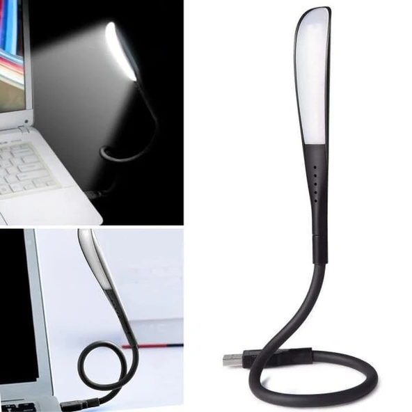Kompakt USB Siyah 14 Ledli 3 Kademeli Dokunmatik Okuma Lambası ürün görseli 1