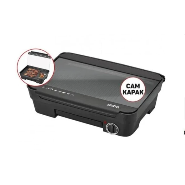 Sinbo Elektrikli Izgara Cam Kapaklı ürün görseli 1