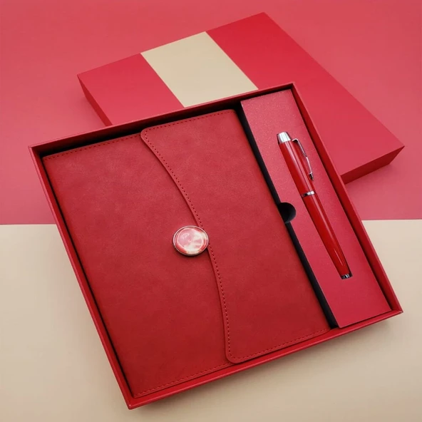 Promosyon Defter Kalem Seti Kırmızı Renk ürün görseli 1