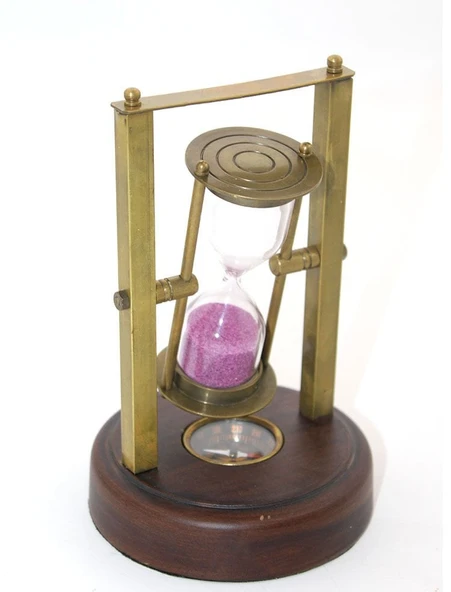 Pirinç Pusulalı Kum Saati Model 7 ürün görseli 1