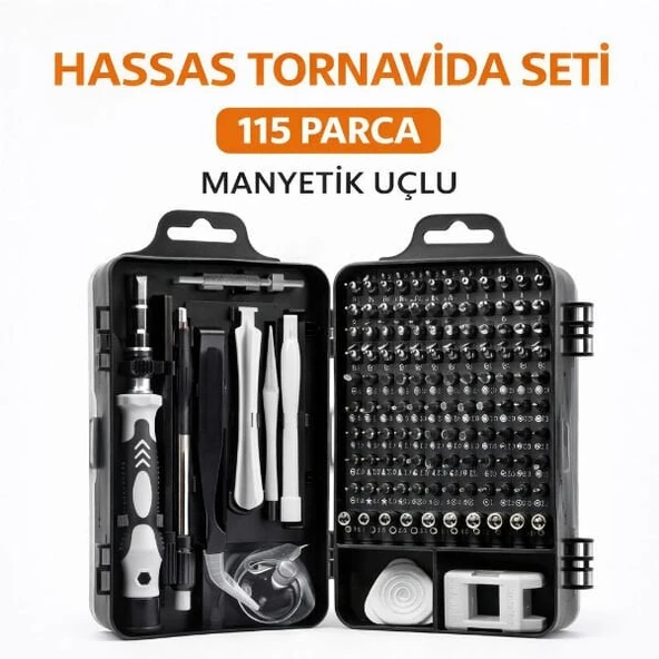 115 Parça Manyetik Uçlu Hassas Tornavida Seti ürün görseli 1
