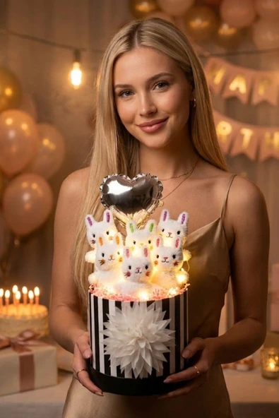 Hello Kitty Temalı Ayıcık Buketi – Kalp Balonlu Özel Tasarım Doğum Günü Hediyesi | Kıza Hediye ürün görseli 1