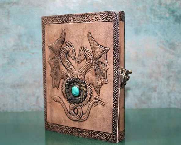 Taşlı Deri Defter Model 8 ürün görseli 1