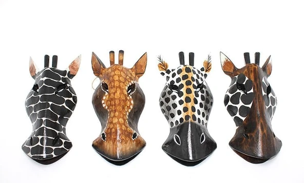 Ahşap Duvara Asmalı 20 Cm Zebra Maske ürün görseli 1