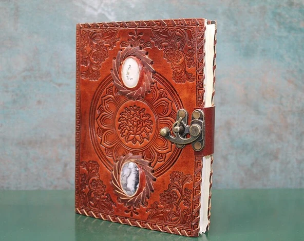 Taşlı Deri Defter Model 9 ürün görseli 1