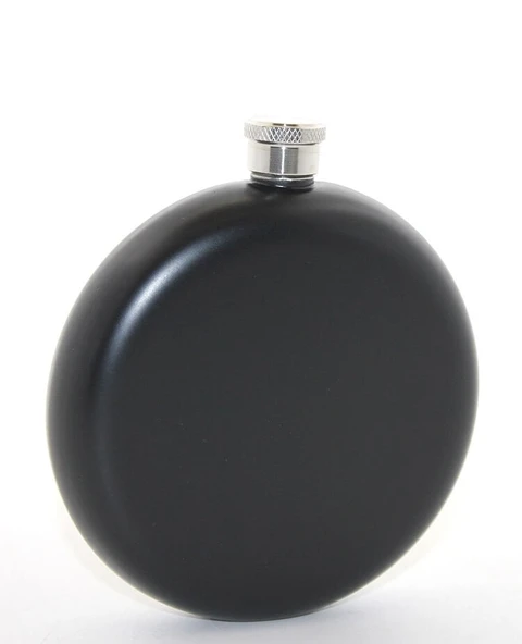 Paslanmaz Çelik Yuvarlak 8 Oz Tekli Matara Siyah Renk ürün görseli 1