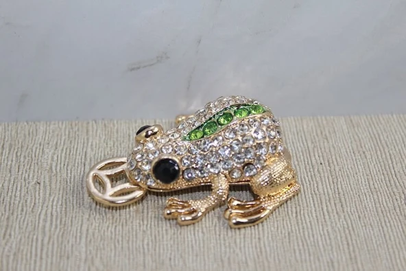 Swarovski Taşlı Minik Figür - Kurbağa ürün görseli 1