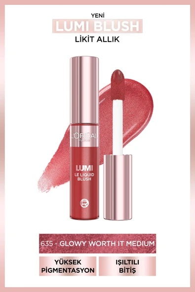 L'OREAL PARİS L’Oréal Paris Lumi Blush Likit Allık - 635 Glowy Worth It Medium ürün görseli 1