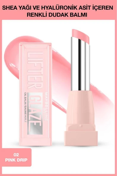 MAYBELLİNE NEW YORK Lifter Glaze Shea Yağı ve Hyalüronik Asit içeren Renkli Dudak Balmı - 02 Pink Drip ürün görseli 1