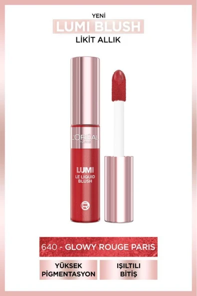 L'OREAL PARİS Lumi Blush Likit Allık - 640 Glowy Rouge Paris ürün görseli 1