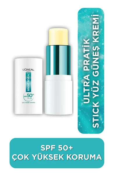 L'OREAL PARİS Bright Reveal Spf 50+ Ultra Koruyucu Ultra Pratik Stick Yüz Güneş Kremi 9 ml ürün görseli 1