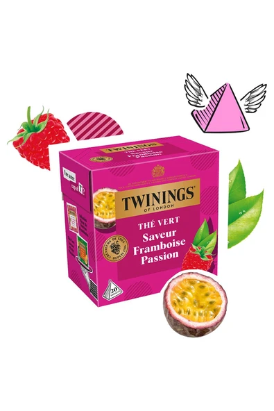 Twinings Frambuaz ve Çarkıfelek Meyvesi Aromalı Yeşil Çay 20 Bardak Poşet ürün görseli 1