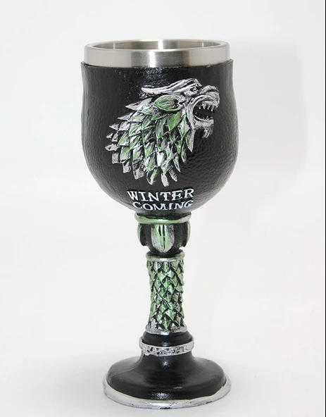 Game Of Thrones House Stark 3D Kabartmalı Çelik Kadeh Bardak ürün görseli 1