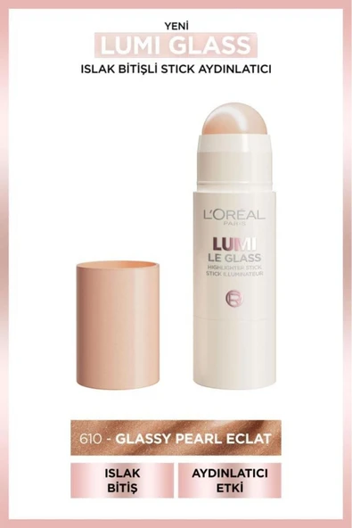 L'OREAL PARİS L'Oréal Paris Lumi Glass Islak Bitişli Stick Aydınlatıcı - 610 Glassy Pearl Eclat ürün görseli 1