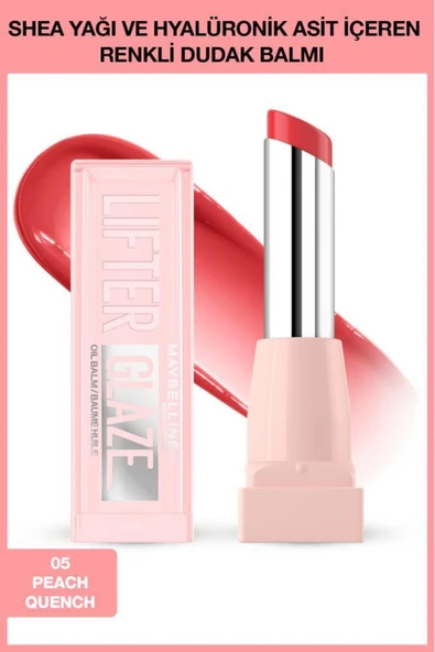 MAYBELLİNE NEW YORK Lifter Glaze Shea Yağı ve Hyalüronik Asit içeren Renkli Dudak Balmı - 05 Peach Quench ürün görseli 1