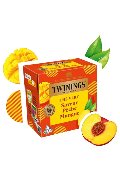 Twinings Şeftali ve Mango Aromalı Yeşil Çay 20 Bardak Poşet ürün görseli 1