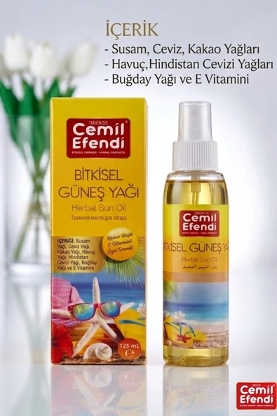 CEMİLEFENDİ Güneş Yağı 125 ml Bitkisel - Resim 3
