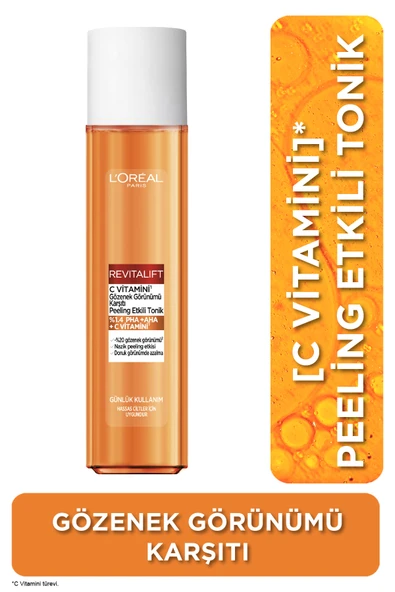 L'OREAL PARİS Revitalift C Vitamini Gözenek Görünümü Karşıtı Peeling Etkili Tonik 180ML ürün görseli 1