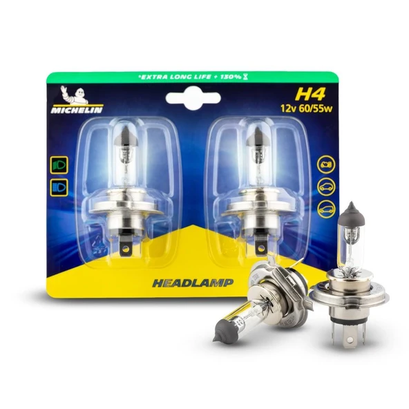 Michelin MC32286 12Volt 60/55Watt 1650 Lümen H4 2’li Halojen Far Seti ürün görseli 1