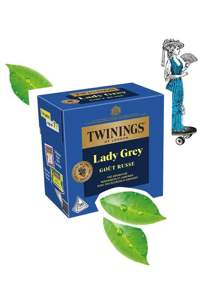 Twinings Lady Grey Bergamot ve Narenciye Aromalı Siyah Çay 20 Bardak Poşet ürün görseli 1