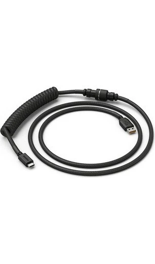 Sarmal Klavye Kablosu – Mekanik Oyun Klavyesi Için El Yapımı Örgülü Sarmal Usb-C Kablosu – Özel Klavye Kablosu (Siyah) ürün görseli 1