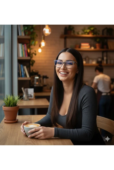 BluePepper PİNA | Mavi Işık Korumalı Gözlük Cateye Kedi Çekik Model Optik Uyumlu Camları Değiştirilebilir ürün görseli 1