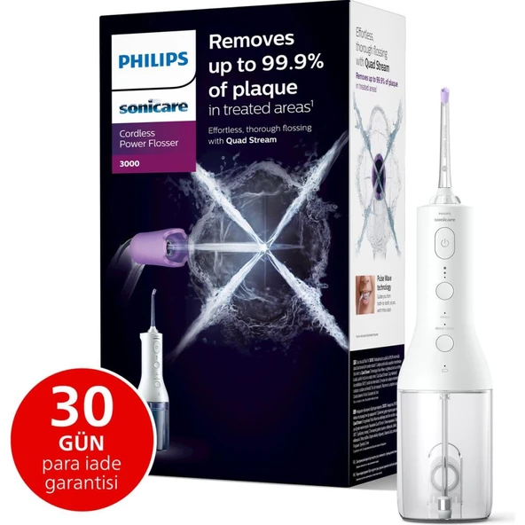 Philips Sonicare Power Flosser 3000 Ağız Duşu, Hızlı ve Etkili Diş Arası Temizliği, Beyaz, HX3826/31 ürün görseli 1