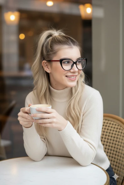 BluePepper Viana Cat eye modern kedi gözü mavi ışık korumalı gözlük. camı değiştirilebilir ürün görseli 1